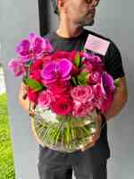 50 Roses & Phalenopsis In Vase - Image 2